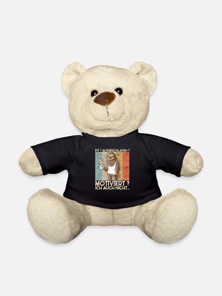 Lustiger Faultier Spruch Büro Kollegen Motivation - Teddy - Schwarz