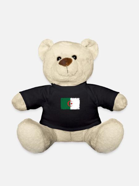 Algérie Battements de cœur Drapeau Algérie vintage - Nounours - noir