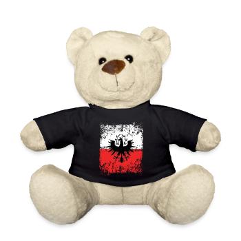 Tirol Wappen Rot Weiß Outfit - Teddy - Schwarz - Vorne