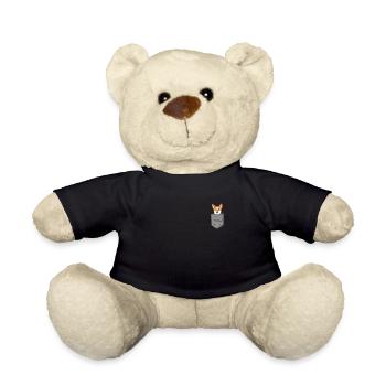 Corgi in the chest pocket dog lover Corgi dog - Teddy Bear - black - Front