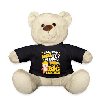 Big brother I will be a construction vehicle - Teddy Bear - black - Front