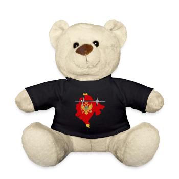 Montenegro Heartbeat Flag Vintage Montenegro - Teddy Bear - black - Front
