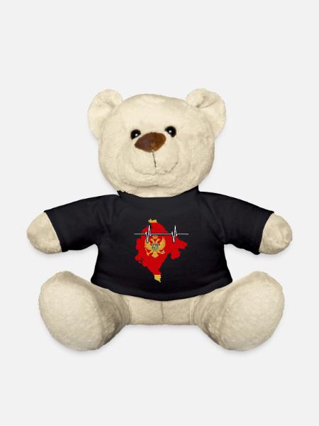 Montenegro Herzschlag Flagge Vintage Montenegro - Teddy - Schwarz