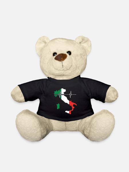 Italie Herzschlag Flagge Vintage Italie - Nounours - noir