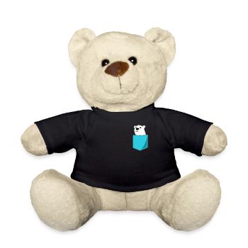 Eisbär Polarbär Bär In Brusttasche Print Geschenk - Teddy - Schwarz - Vorne