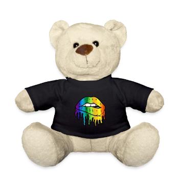 LGBT Rainbow Lip Gay Pride LGBTQ Lips Gay Pride - Teddy - Schwarz - Vorne
