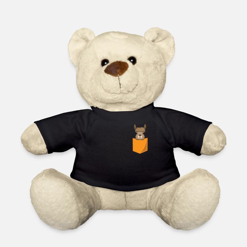 Lama Alpaka In Brusttasche Print Zoo Tier Geschenk - Teddy - Schwarz