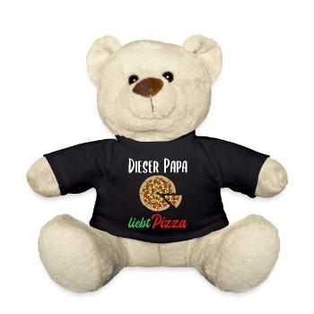 Pizza Papa Spruch Italien Essen Herren Geschenk - Teddy - Schwarz - Vorne