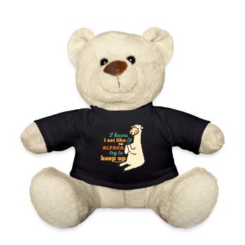 Je sais que je mange comme un alpaga essayer de suivre - Nounours - noir - Devant