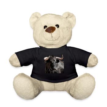 Bull Bull Cow Animal Motif Imprint Ox - Teddy Bear - black - Front