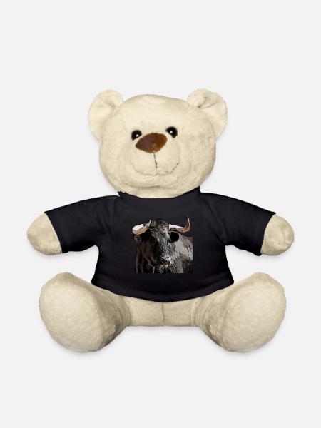 Stier Bulle Kuh Tier Motiv Aufdruck Ochse - Teddy - Schwarz