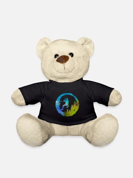 Bergsteiger Papa Vatertag Watercolor Climber - Teddy - Schwarz