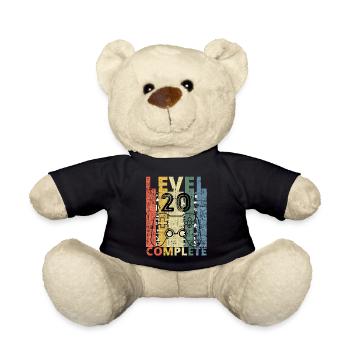 20. Geburtstag 20th birthday Gift - Teddy Bear - black - Front
