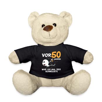 50 Geburtstag lustige Sprüche - Teddy - Schwarz - Vorne