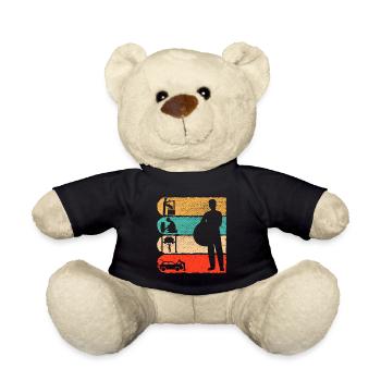 Car Mechanic Retro Gift - Teddy Bear - black - Front