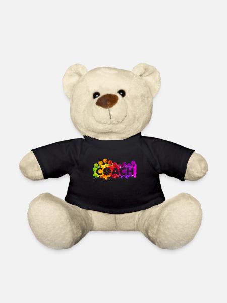 Volleyball Coach auf Regenbogen Farbklecks für - Teddy - Schwarz