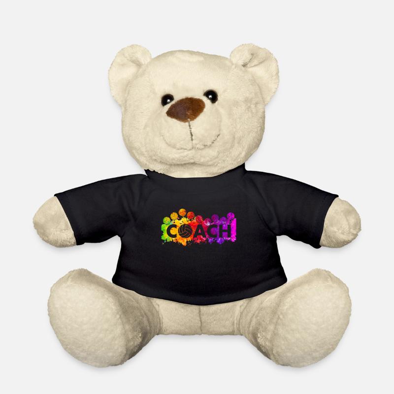 Volleyball Coach auf Regenbogen Farbklecks für - Teddy - Schwarz