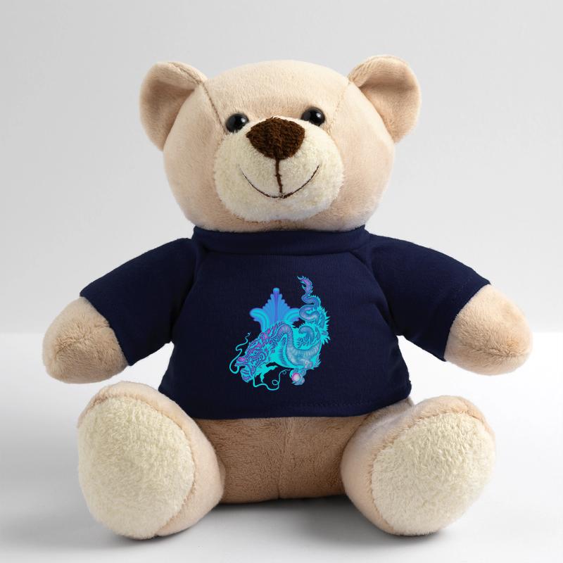 Bright Blue Chinese Dragon Teddy Bear