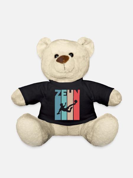 Fußball 10 Jahre Kinder Kindergeburtstag - Teddy - Schwarz