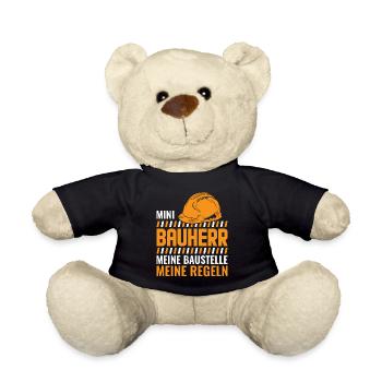 Kinder Baustelle Bauherr Geschenk - Teddy - Schwarz - Vorne