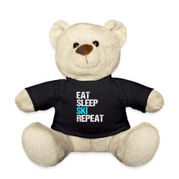 eat sleep ski repeat - Teddy Bear - black - Front