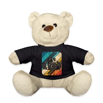 Traktor Retro Traktor Vintage Bauer Landwirt Trakt - Teddy - Schwarz - Vorne