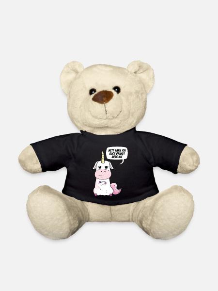 Nett kann ich auch bringt aber nix Einhorn - Teddy - Schwarz