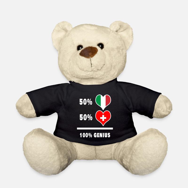 Italien und Schweiz genial / Geschenk - Teddy - Schwarz