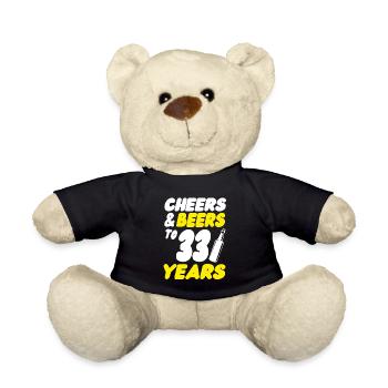 33 Geburtstag - Teddy - Schwarz - Vorne