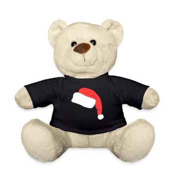 Lustige Nikolaus Mütze - Teddy - Schwarz - Vorne