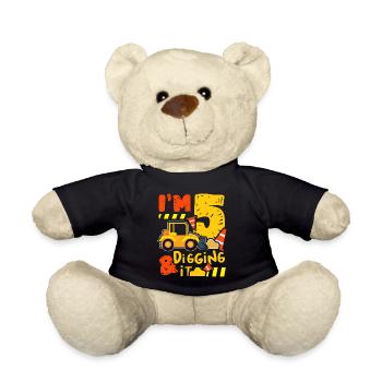 Construction trucks for a construction truck fan - Teddy Bear - black - Front