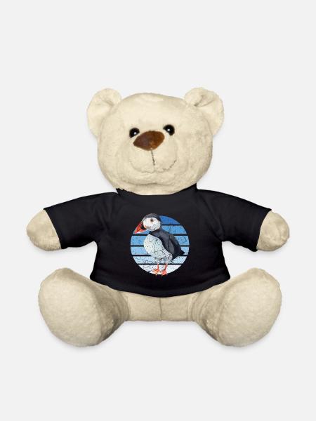 Puffin Parrot Lunde Bird Gift - Teddy Bear - black