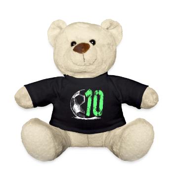 Football birthday 10 years - Teddy Bear - black - Front