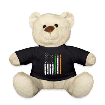 Moitié irlandais moitié américain Usa Irlande Drapeau irlandais - Nounours - noir - Devant