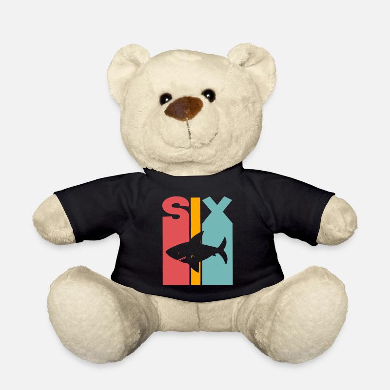 6. Geburtstag 6 Jahre Hai - Teddy - Schwarz