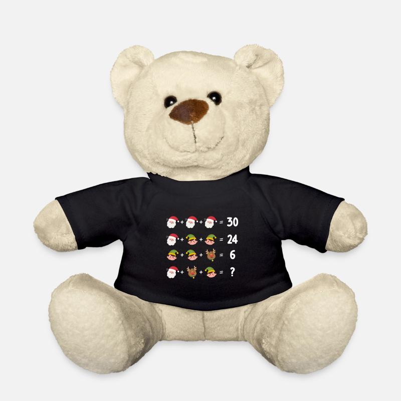 Noël Math Elfes Père Noël Rennes - Nounours - noir