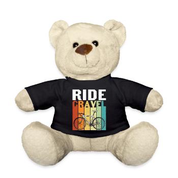 Ride Cravel Retro Sunset Riding Bicycle - Teddy Bear - black - Front