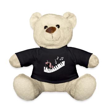 Piano Unicorn Piano Funny Animals Music - Teddy Bear - black - Front