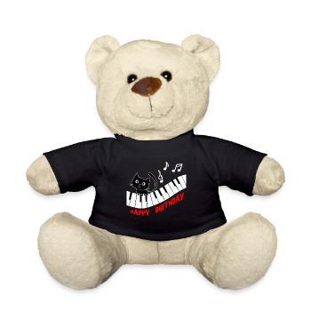 Piano Cat Piano I Funny Animals | Music Happy - Teddy Bear - black - Front
