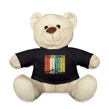Retro Mannheim Skyline - Teddy - Schwarz - Vorne