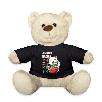 Anime Ramen und Skizzieren - Otaku Lucky Cat - Teddy - Schwarz - Vorne