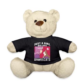 Juste une fille qui aime Anime et Cats Anime Merch - Nounours - noir - Devant