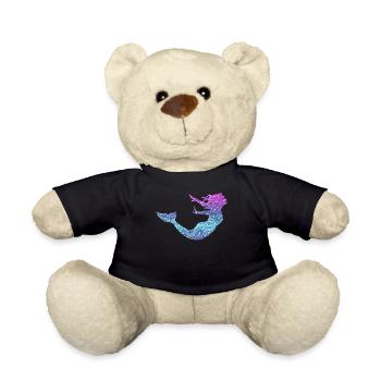Sirène Femmes Fille Cadeau Sirène Paillettes - Nounours - noir - Devant