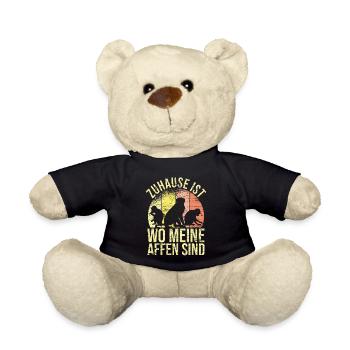 Zuhause ist wo meine Affen sind Affe Zoo - Teddy - Schwarz - Vorne