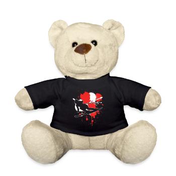 Österreich Flagge Skifahrer - Alpine Skifahren - Teddy - Schwarz - Vorne
