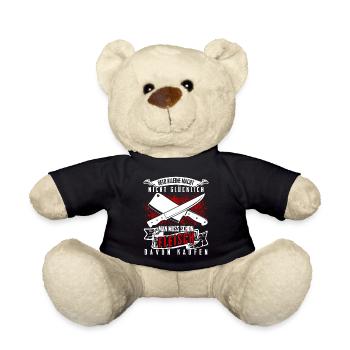 Metzger Metzgermesser Fleisch Fleischer - Teddy - Schwarz - Vorne