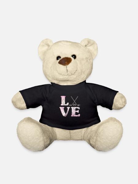 Masque de hockey sur glace Hockey Girl Ice Hockey Team Cadeau - Nounours - noir