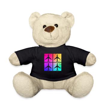 Airplane airplane lover colorful logo - Teddy Bear - black - Front