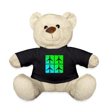Airplane Airplane Lover Logo - Teddy Bear - black - Front