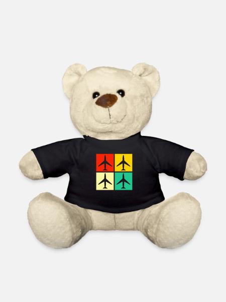 Flugzeug Flugzeugliebhaber retro - Teddy - Schwarz
